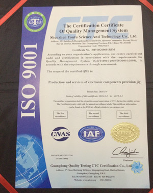 ISO9001认证证书